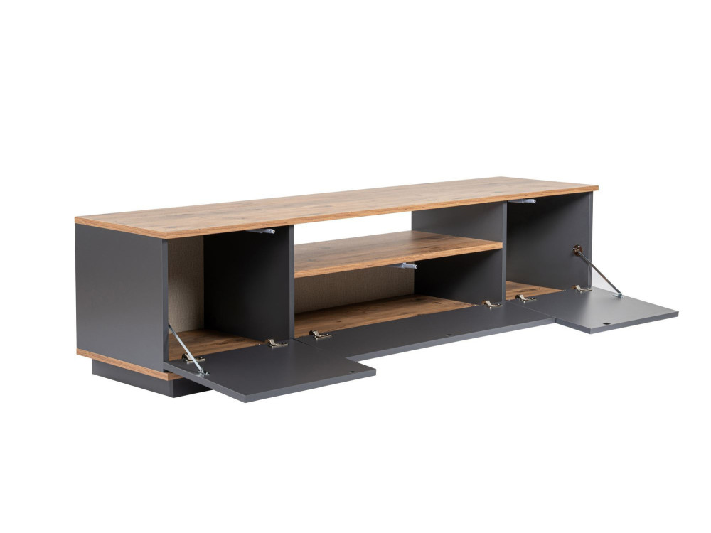 TV-Möbel aus Holz "Veramont" - 180 x 44 x 44 cm - Anthrazitgrau