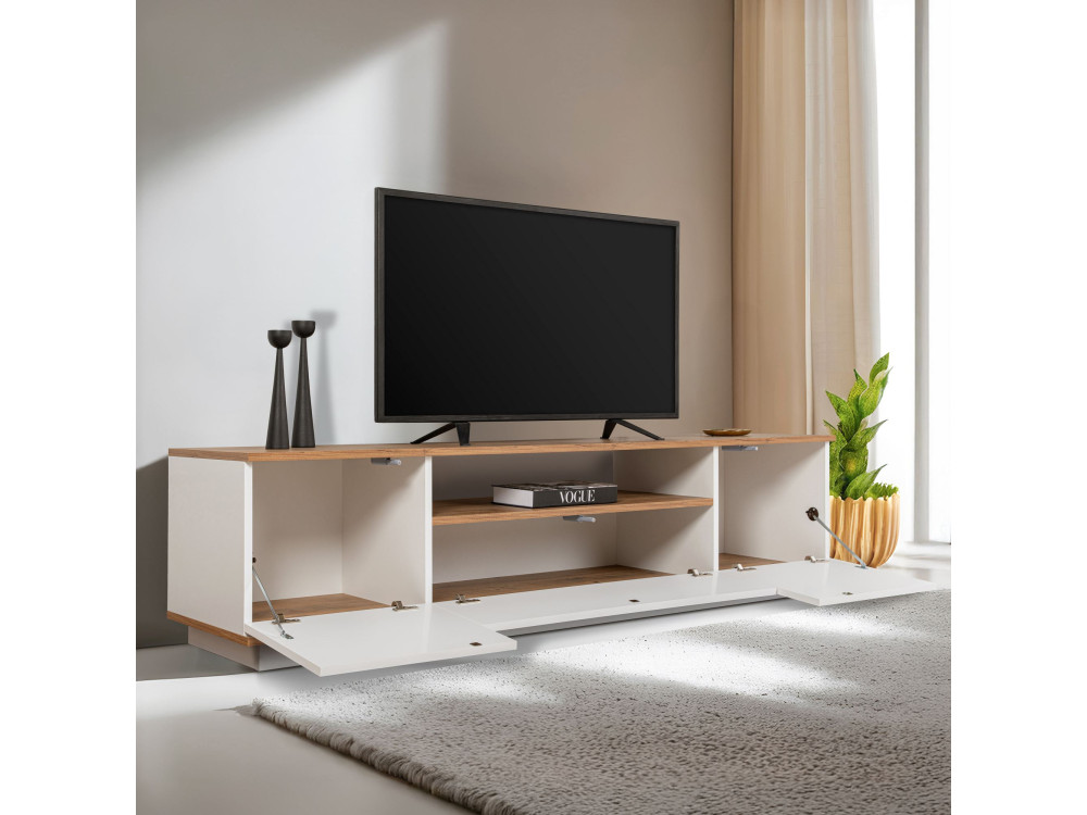 TV-Möbel aus Holz "Veramont" - 180 x 44 x 44 cm - Braun