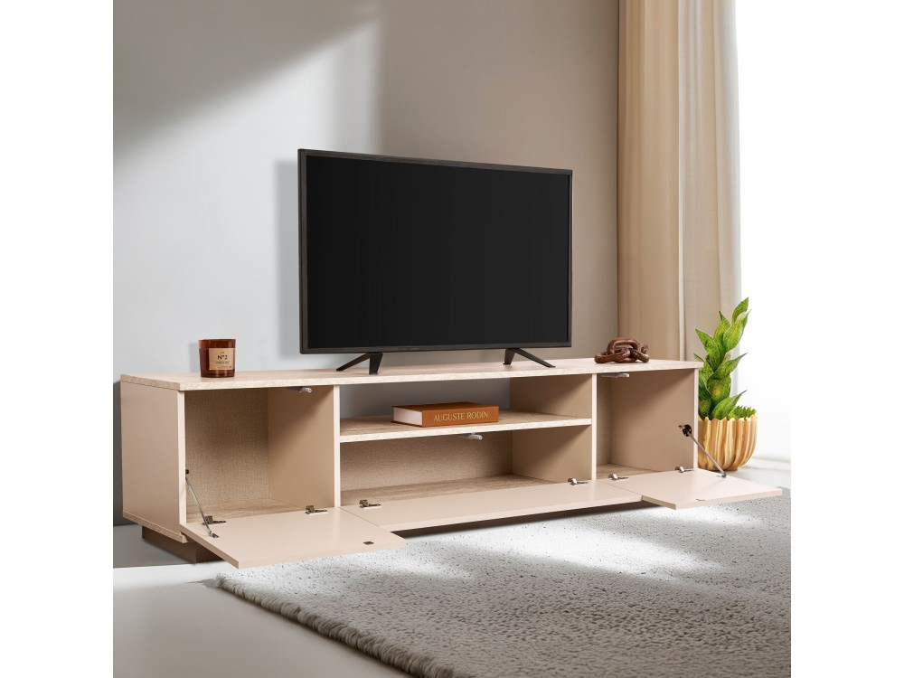 TV-Möbel aus Holz "Veramont" - 180 x 44 x 44 cm - Beige