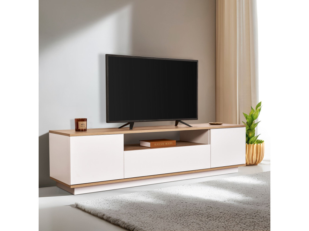 TV-Möbel aus Holz "Veramont" - 180 x 44 x 44 cm - Hellbraun