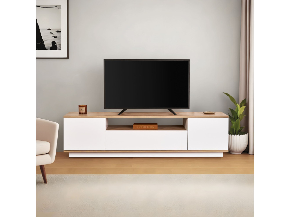 TV-Möbel aus Holz "Veramont" - 180 x 44 x 44 cm - Hellbraun