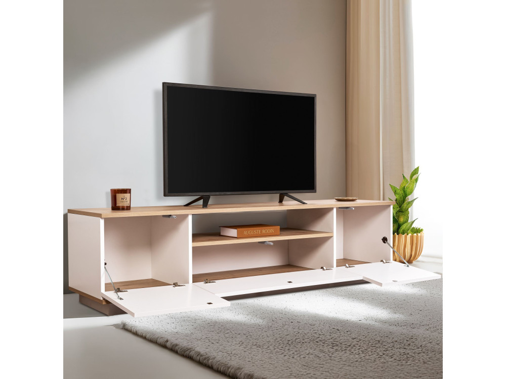 TV-Möbel aus Holz "Veramont" - 180 x 44 x 44 cm - Hellbraun