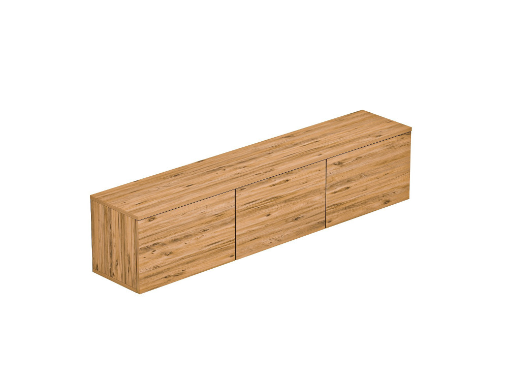 Hänge-TV-Möbel aus Holz mit LED-Beleuchtung "Neon illuminated" - 160 x 32 x 35 cm - Braun