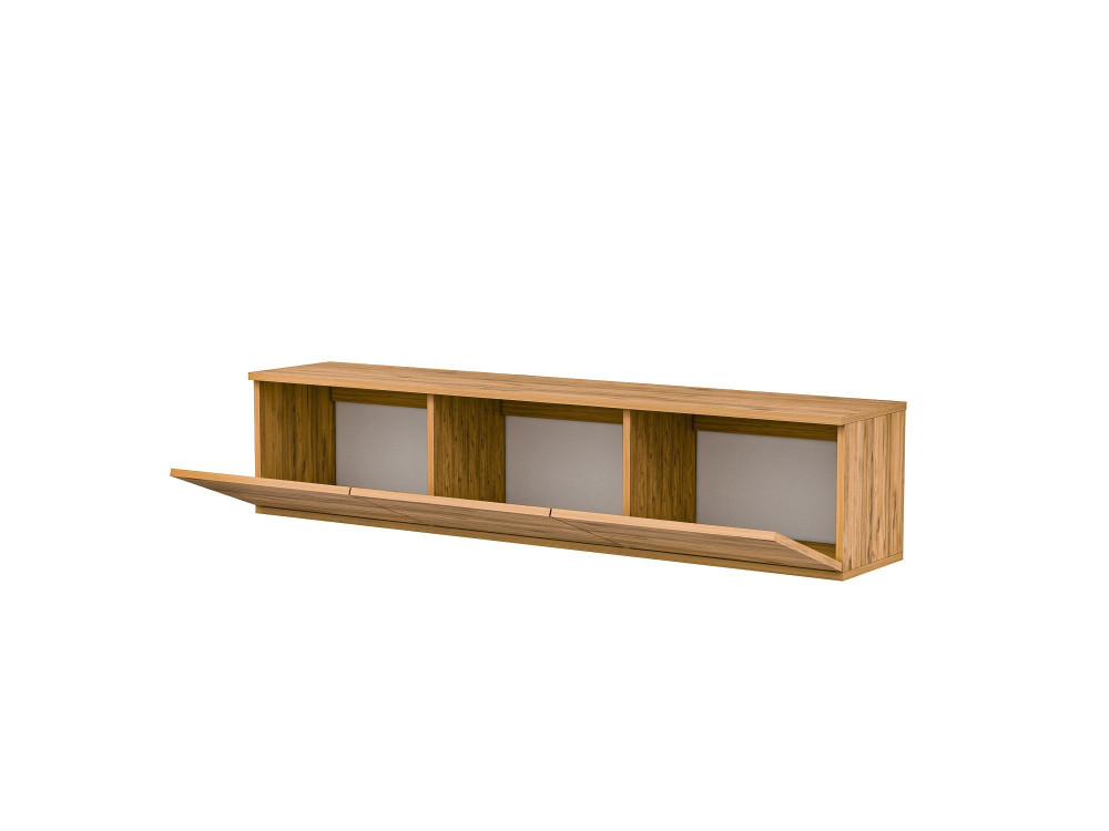 Hänge-TV-Möbel aus Holz mit LED-Beleuchtung "Neon illuminated" - 160 x 32 x 35 cm - Braun