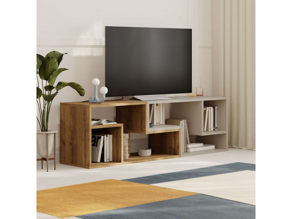 Modulares TV-Möbel aus Holz "Glis" - 145 x 35 x 44 cm - Beige