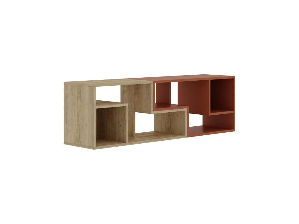 Modulares TV-Möbel aus Holz "Glis" - 145 x 35 x 44 cm - Terracotta