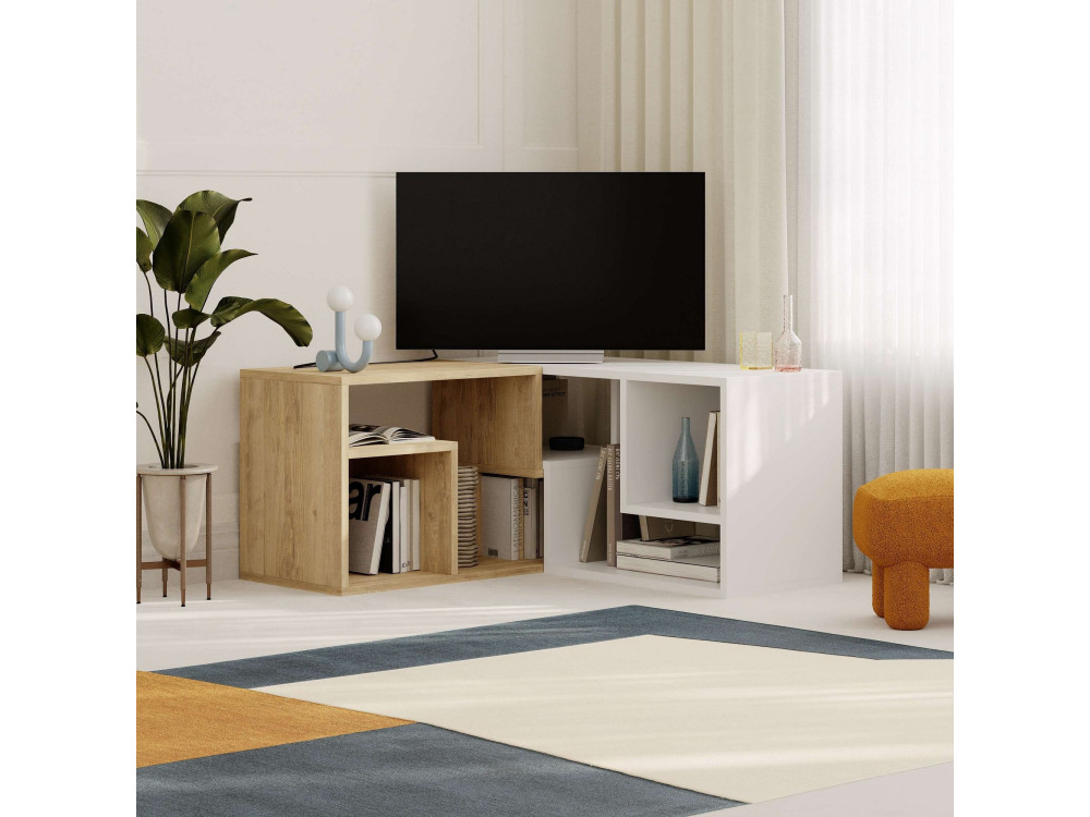 Modulares TV-Möbel aus Holz "Glis" - 145 x 35 x 44 cm - Weiß