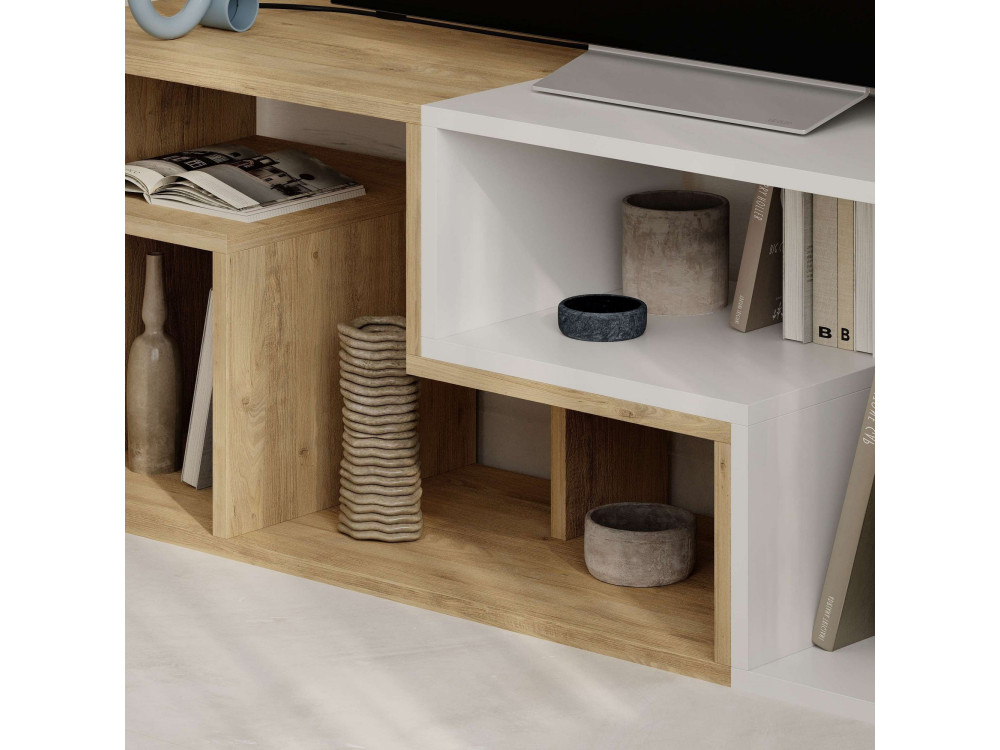 Modulares TV-Möbel aus Holz "Glis" - 145 x 35 x 44 cm - Weiß