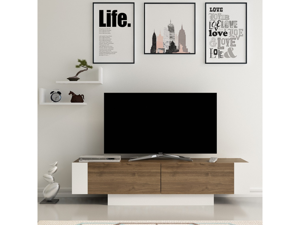 TV-Möbel aus Holz "Matera" - 150 x 31 x 41 cm - Braun