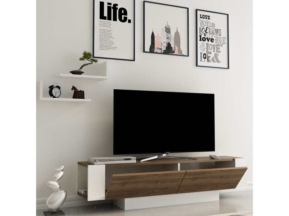 TV-Möbel aus Holz "Matera" - 150 x 31 x 41 cm - Braun