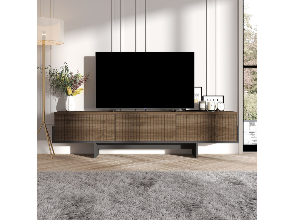 TV-Möbel aus Holz "Hege" - 180 x 30 x 44 cm - Schwarz