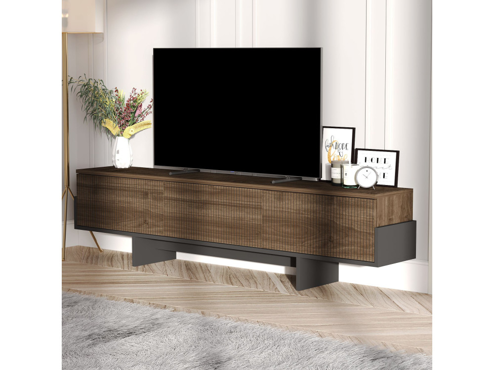 TV-Möbel aus Holz "Hege" - 180 x 30 x 44 cm - Schwarz