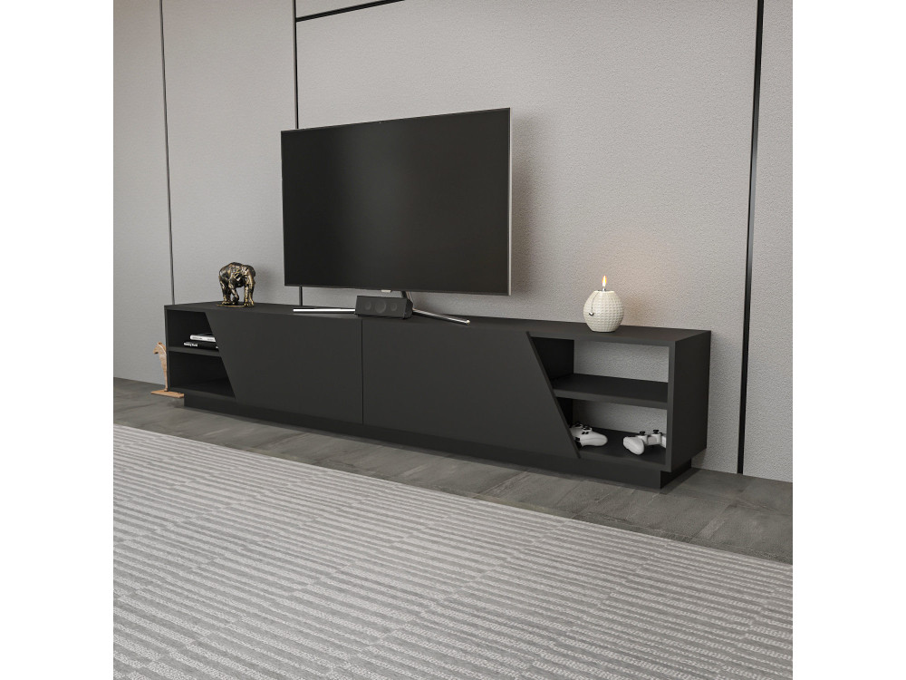 TV-Möbel aus Holz "Rhodes" - 240 x 37 x 47 cm - Anthrazitgrau