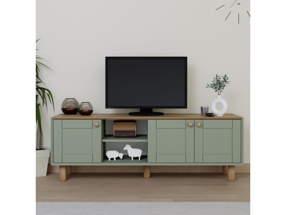 TV-Möbel aus Holz "Mia" - 160 x 40 x 56 cm - Grün