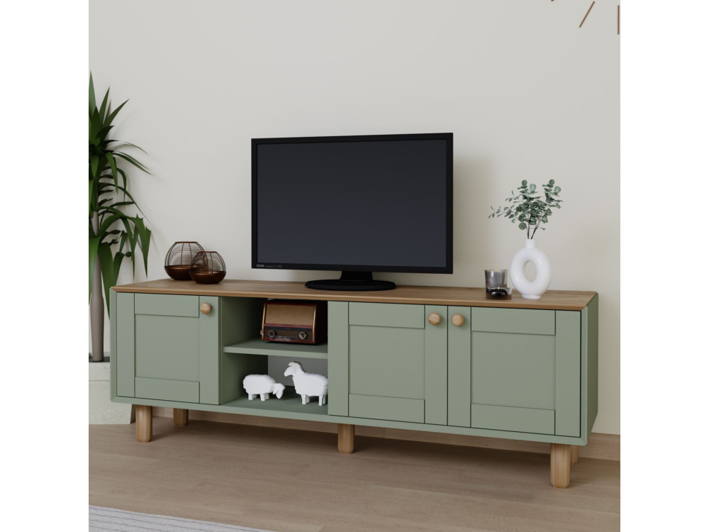 TV-Möbel aus Holz "Mia" - 160 x 40 x 56 cm - Grün
