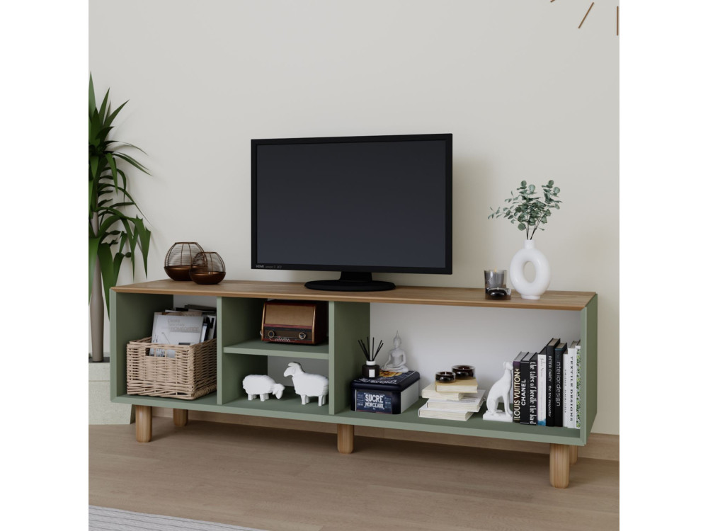 TV-Möbel aus Holz "Mia" - 160 x 40 x 56 cm - Grün