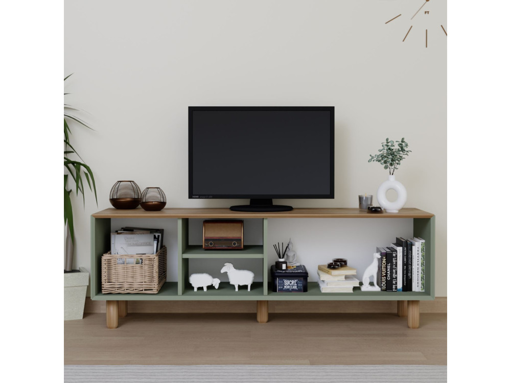 TV-Möbel aus Holz "Mia" - 160 x 40 x 56 cm - Grün