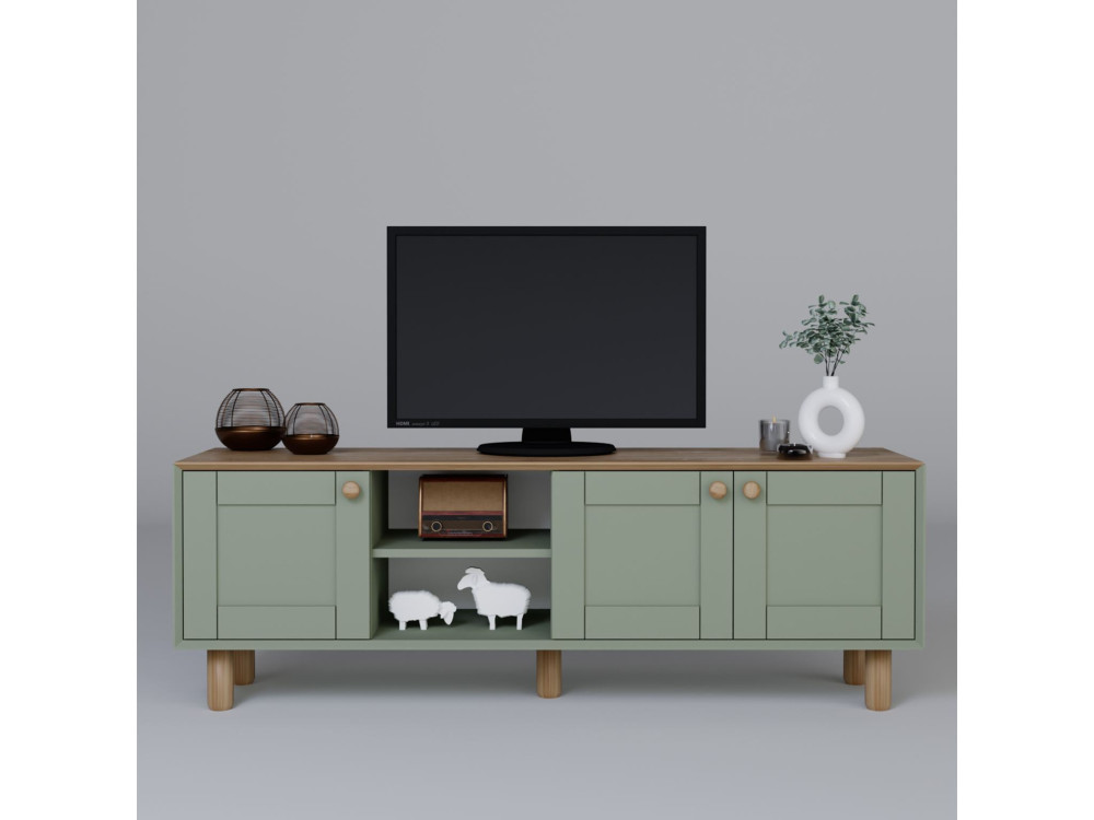 TV-Möbel aus Holz "Mia" - 160 x 40 x 56 cm - Grün