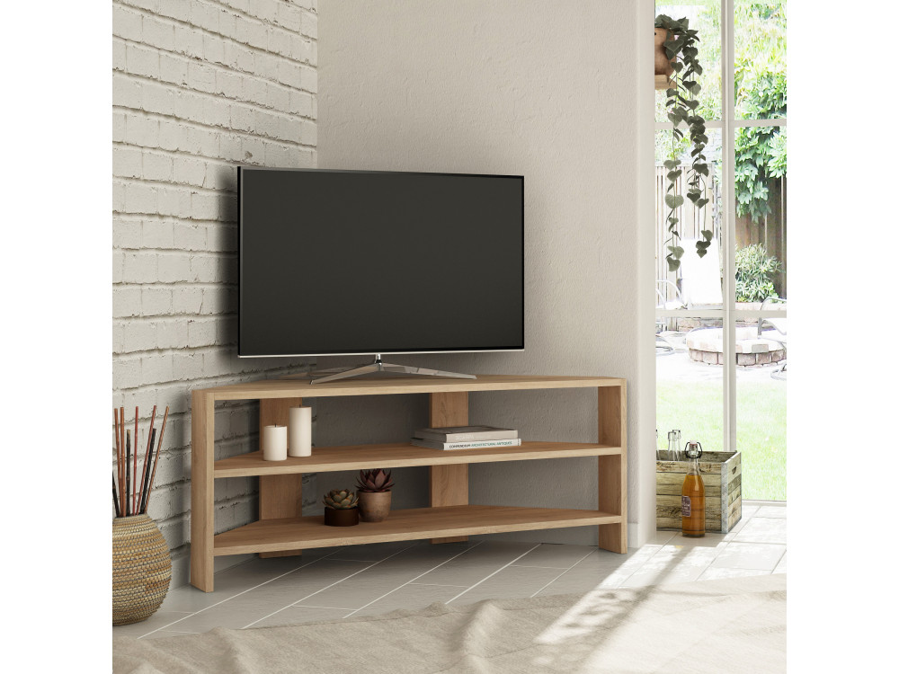Eck-TV-Möbel aus Holz "Thales" - 114 x 36 x 45 cm - Beige