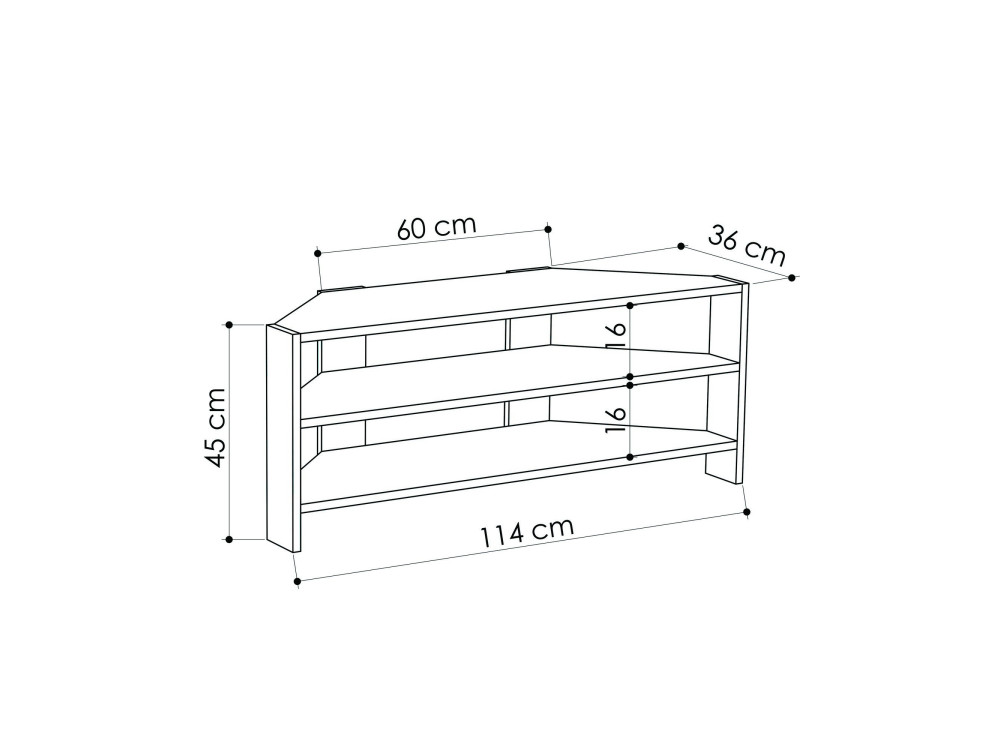 Eck-TV-Möbel aus Holz "Thales" - 114 x 36 x 45 cm - Beige