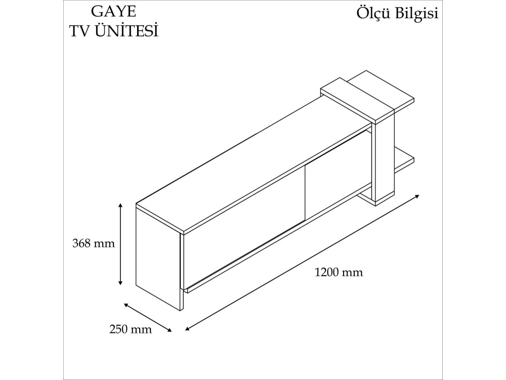 TV-Möbel aus Holz "Gaye" - 120 x 25 x 36 cm - Weiß