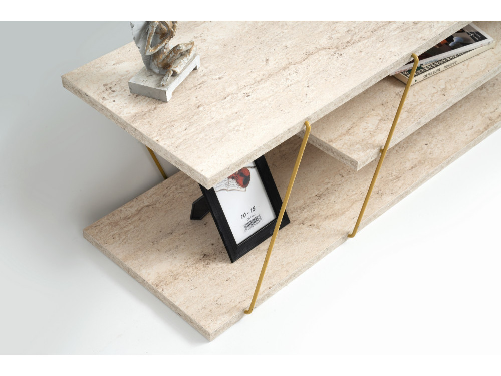 TV-Möbel aus Holz "Canaz" - 120 x 30 x 33 cm - Travertin