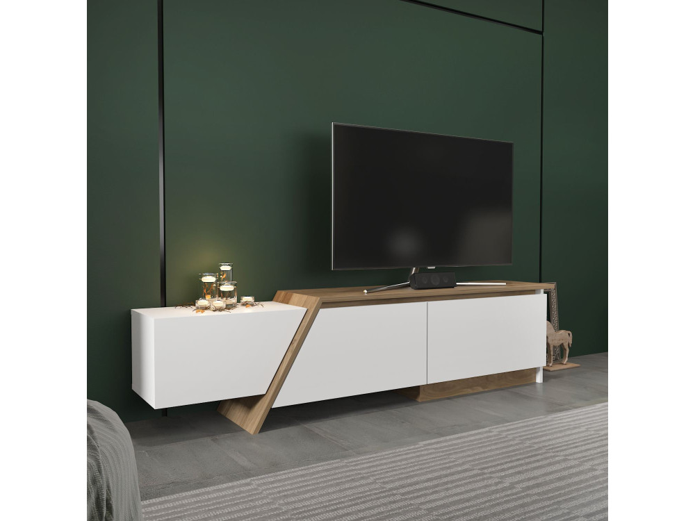 TV-Möbel aus Holz "Zonas" - 180 x 35 x 28 cm - Weiß