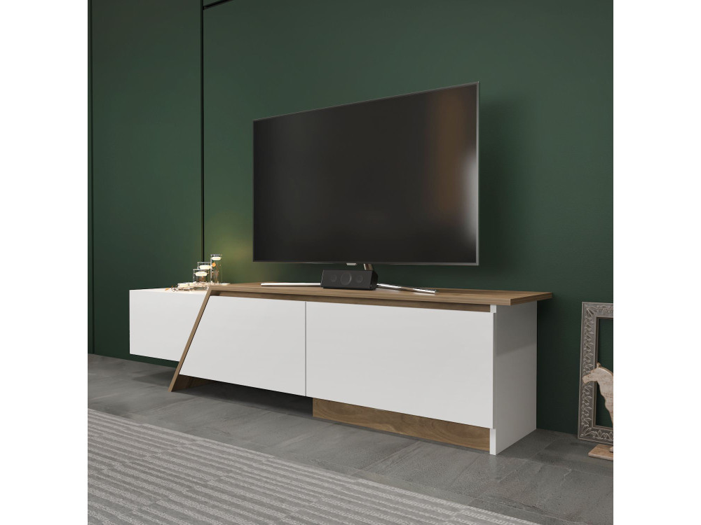 TV-Möbel aus Holz "Zonas" - 180 x 35 x 28 cm - Weiß
