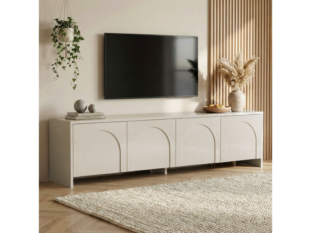 TV-Möbel aus Holz "Aurelia" - 180 x 32 x 45 cm - Creme