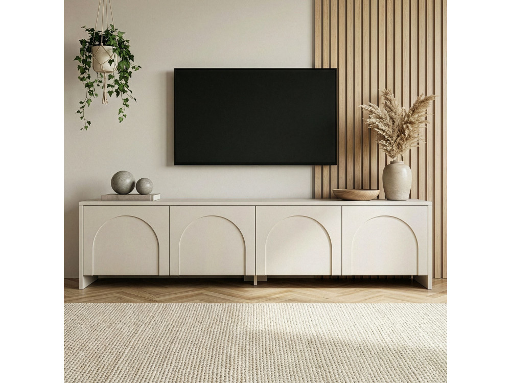 TV-Möbel aus Holz "Aurelia" - 180 x 32 x 45 cm - Creme