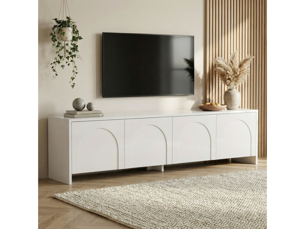 TV-Möbel aus Holz "Aurelia" - 180 x 32 x 45 cm - Weiß