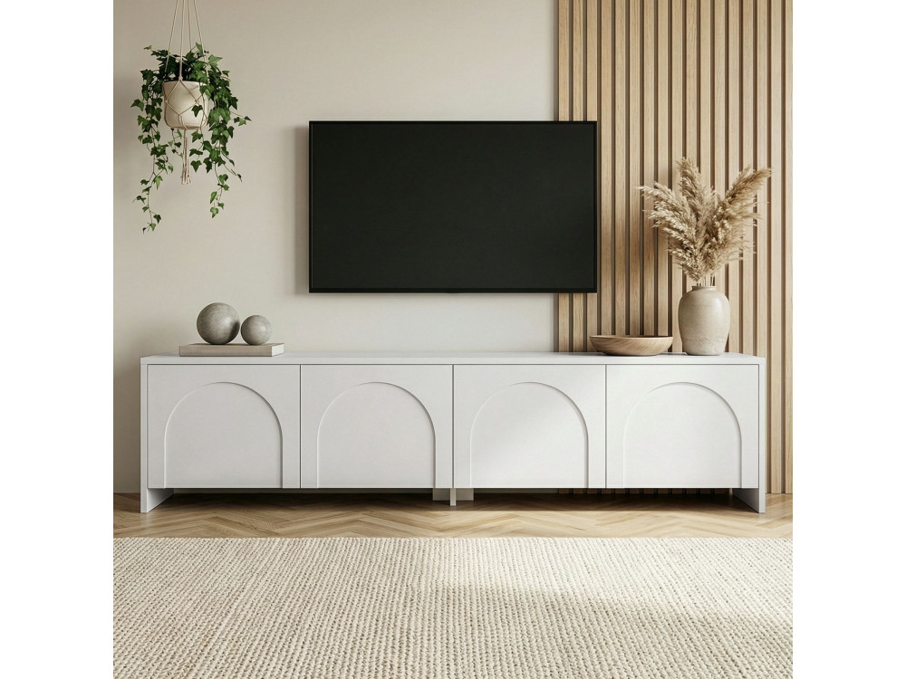 TV-Möbel aus Holz "Aurelia" - 180 x 32 x 45 cm - Weiß