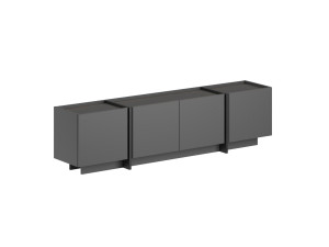 TV-Möbel aus Holz "Lowen" - 180 x 35 x 46 cm - Anthrazit / Schwarz
