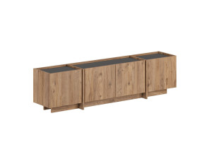 TV-Möbel aus Holz "Lowen" - 180 x 35 x 46 cm - Atlantikkiefer / Anthrazit