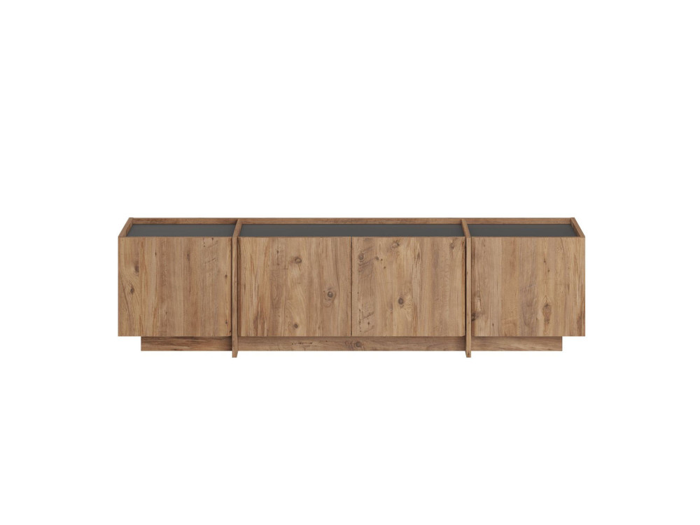 TV-Möbel aus Holz "Lowen" - 180 x 35 x 46 cm - Atlantikkiefer / Anthrazit