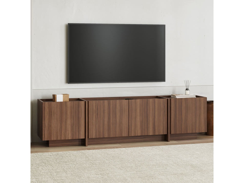 TV-Möbel aus Holz "Lowen" - 180 x 35 x 46 cm - Nussbaum Milano