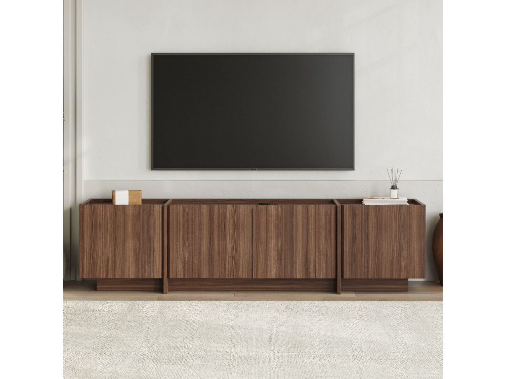 TV-Möbel aus Holz "Lowen" - 180 x 35 x 46 cm - Nussbaum Milano