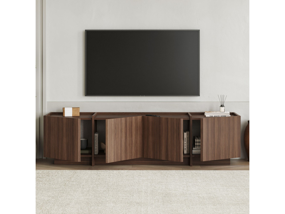 TV-Möbel aus Holz "Lowen" - 180 x 35 x 46 cm - Nussbaum Milano