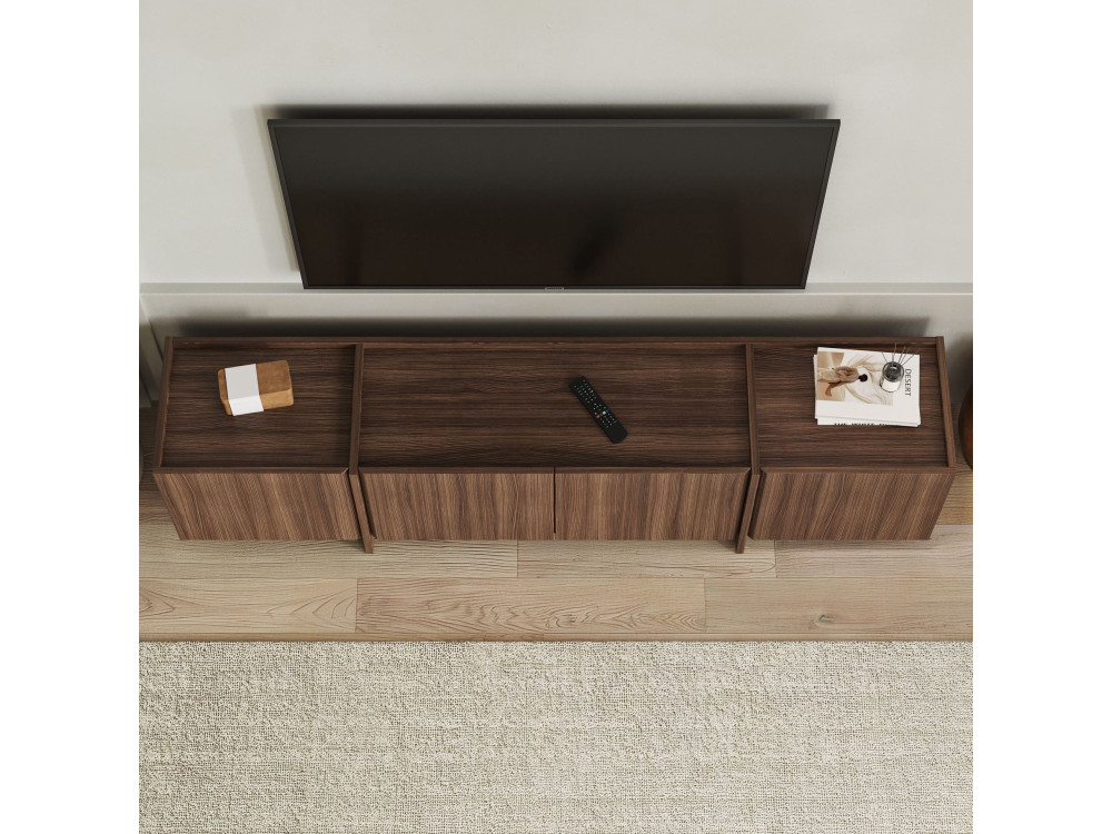 TV-Möbel aus Holz "Lowen" - 180 x 35 x 46 cm - Nussbaum Milano