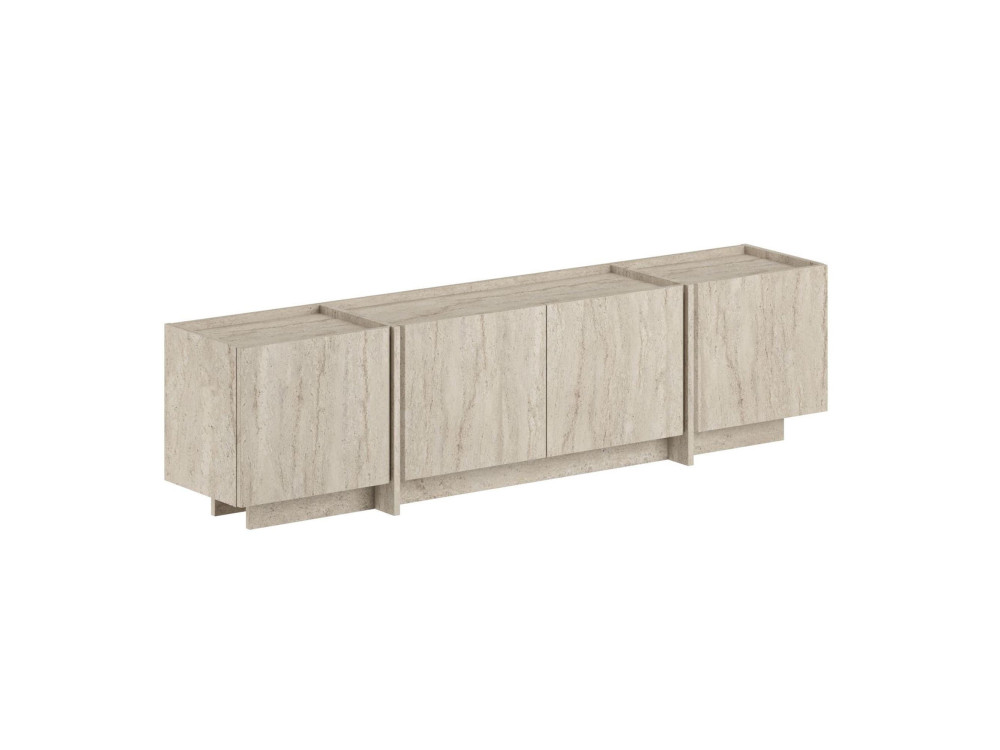 TV-Möbel aus Holz "Lowen" - 180 x 35 x 46 cm - Travertin