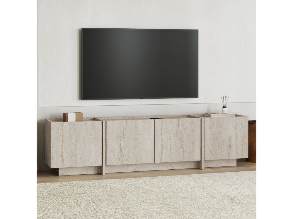 TV-Möbel aus Holz "Lowen" - 180 x 35 x 46 cm - Travertin