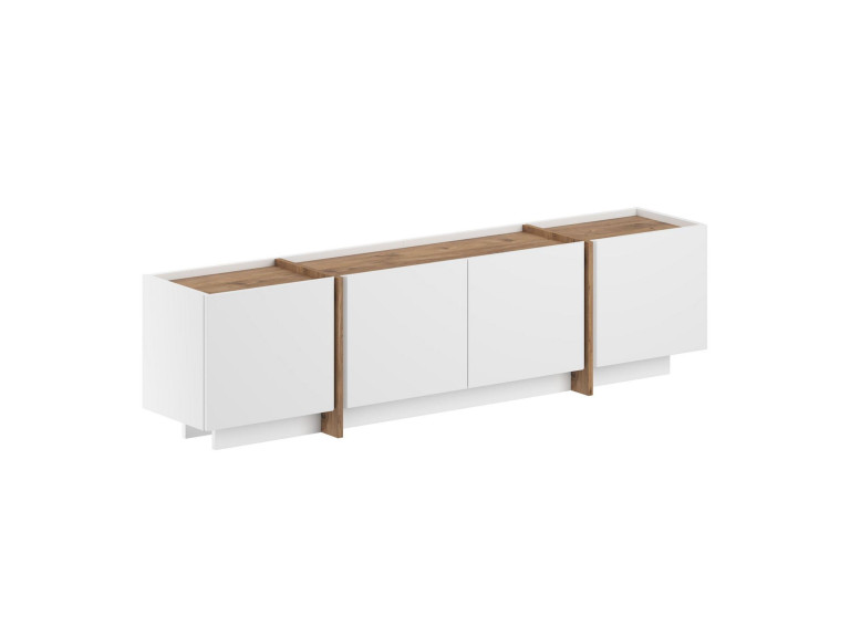 TV-Möbel aus Holz "Lowen" - 180 x 35 x 46 cm - Weiß / Atlantikkiefer