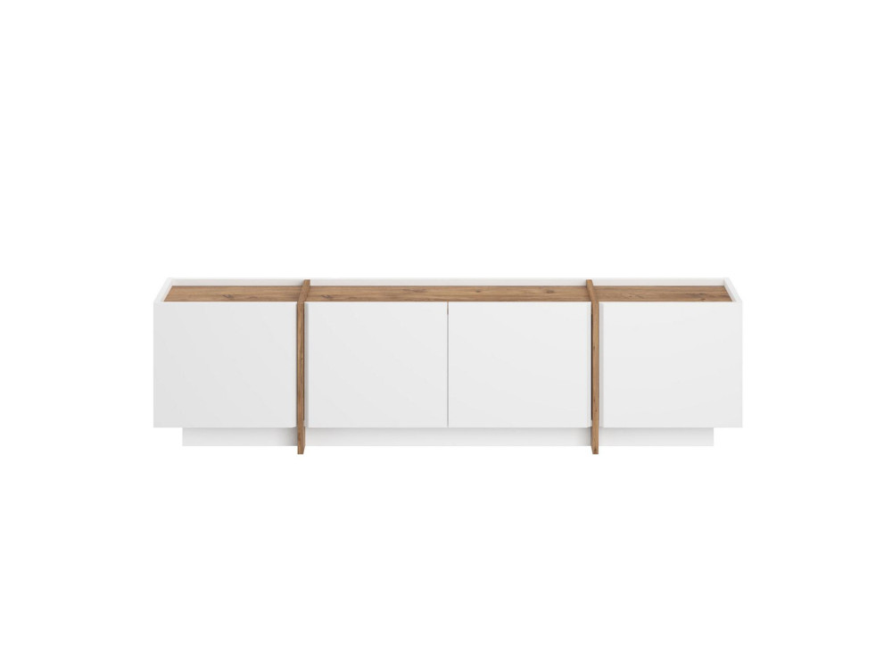 TV-Möbel aus Holz "Lowen" - 180 x 35 x 46 cm - Weiß / Atlantikkiefer