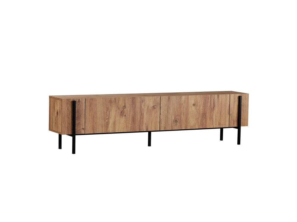 TV-Möbel aus Holz "Nexus" - 180 x 30 x 45 cm - Atlantische Kiefer / Schwarz