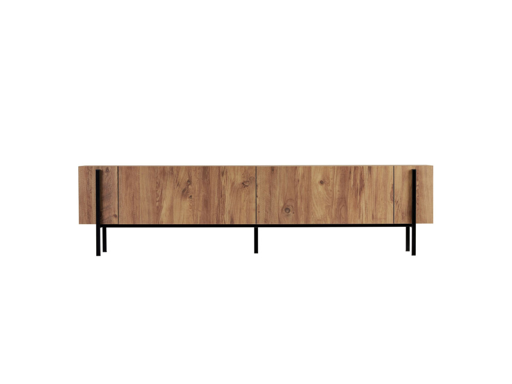 TV-Möbel aus Holz "Nexus" - 180 x 30 x 45 cm - Atlantische Kiefer / Schwarz
