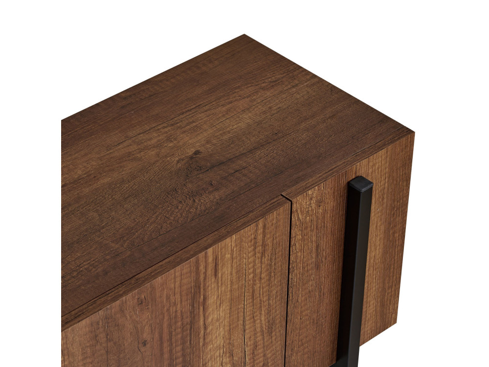 TV-Möbel aus Holz "Nexus" - 180 x 30 x 45 cm - Nussbaum Barock / Schwarz