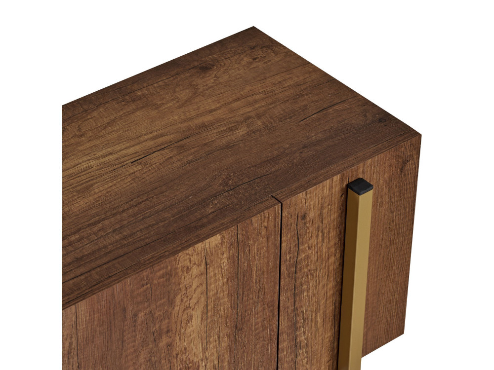 TV-Möbel aus Holz "Nexus" - 180 x 30 x 45 cm - Nussbaum Barock Gold