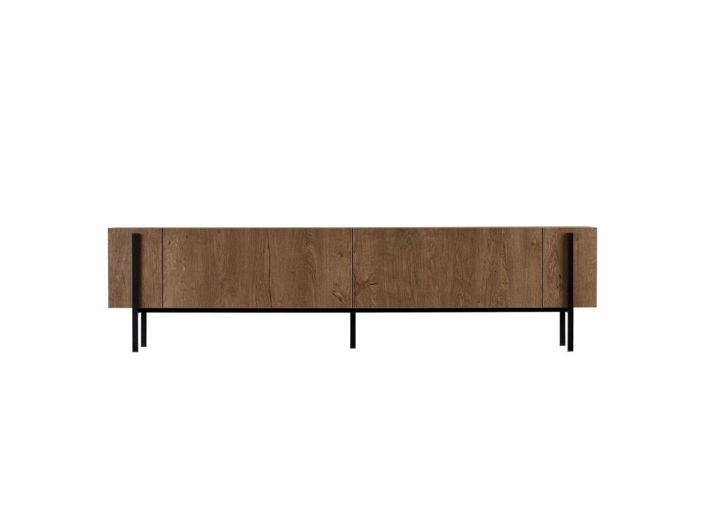TV-Möbel aus Holz "Nexus" - 180 x 30 x 45 cm - Eiche Kafkas / Schwarz