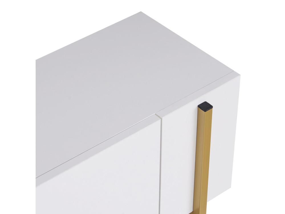 TV-Möbel aus Holz "Nexus" - 180 x 30 x 45 cm - Weiß / Gold