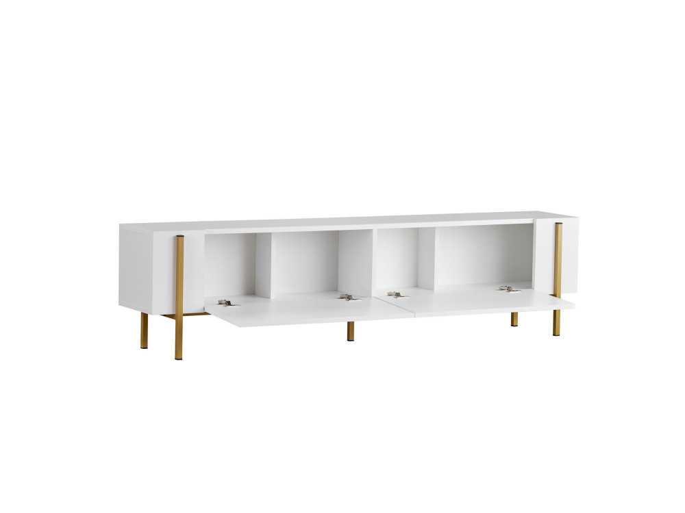 TV-Möbel aus Holz "Nexus" - 180 x 30 x 45 cm - Weiß / Gold